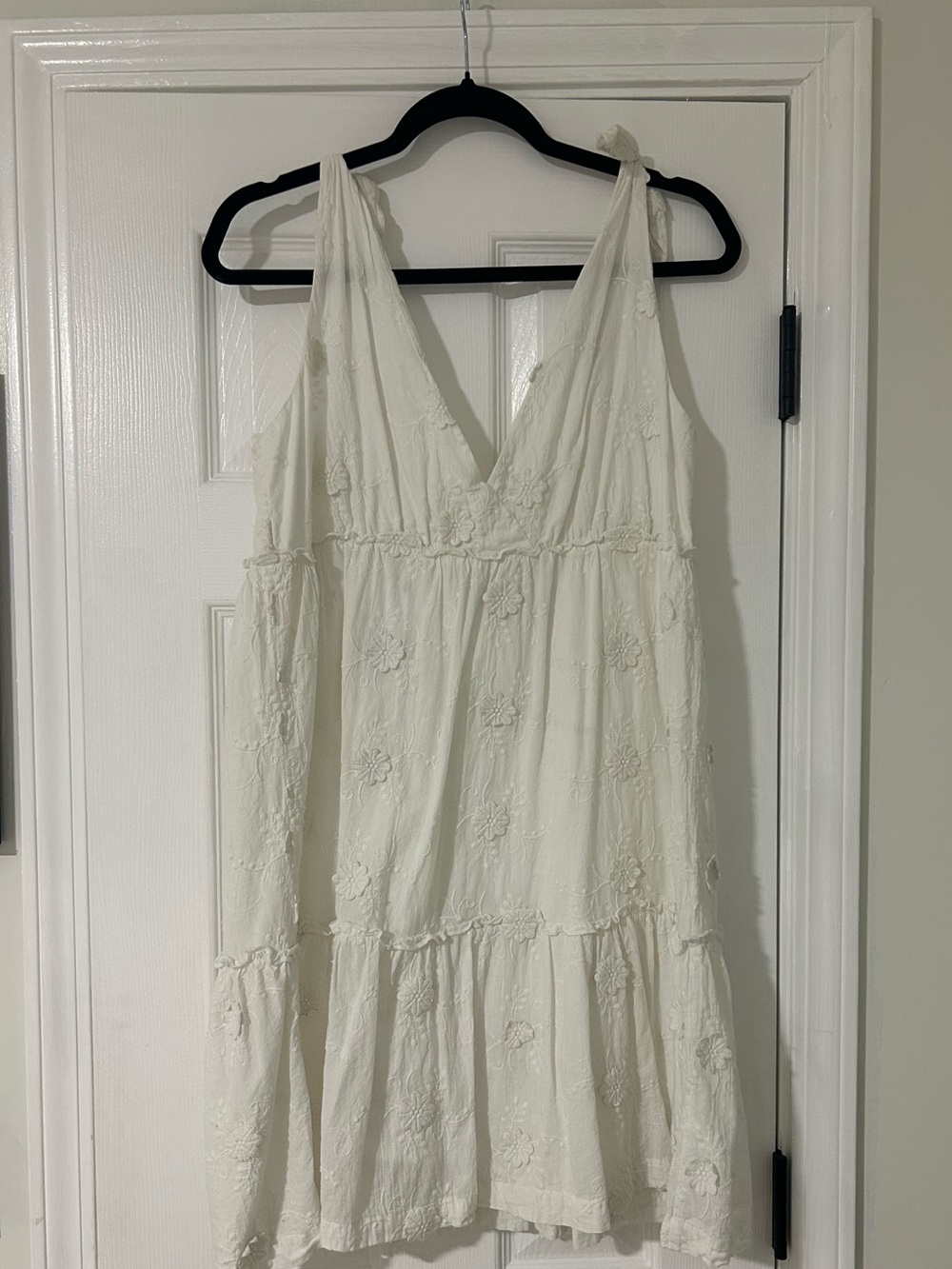 White tiered floral dress